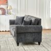 3 And 2 Seater Sofa With Rolled Arms, Tufted Upholstered Couch - Gray - Image 9