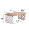Ornate Coffee Table, Rectangular Table With Carved Base, Living Room Accent Table - Natural - Image 3