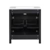 30" Bathroom Vanity With Sink And Soft Close Doors - Black - Image 14