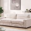 Luxe - Corduroy Sofa With Sleek Design, Spacious And Comfortable 3 Seater Couch - Beige - Image 7
