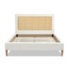 Haley - Queen Upholstered Cane Back Platform Bed - Antique White - Image 5