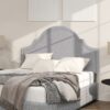 Catherine - Queen Upholstered Headboard - Light Gray - Image 2