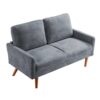 Loveseat Sofa, European Style With Sleek Design, Modern & Vintage Flair, Upholstered 2 Seater Couch - Gray - Image 4