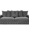 Luxe Corduroy Sofa With 5 Matching Toss Pillows, Sleek Design, Spacious And Comfortable 3 Seater Couch - Gray - Image 12