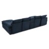 Upholstered U Shaped Sofa With Console And Cupholders - Blue - Image 5