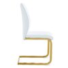 Luxury Simple Arch Chair (Set of 6) Dining Chair With Metal Legs - White / Gold - Image 6