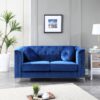 Elegant Contemporary Upholstered Loveseat - Navy Blue - Image 4