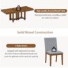 Topmax - 7 Piece Rustic Extendable Dining Table Set With Removable Leaf, 2 Arm Chairs And 4 Armless Chairs - Brown - Image 6