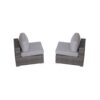 Rattan Seating Group With Cushions For 4 People - Gray - Image 4