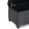 Dover - Storage Ottoman Bench - Distressed Black - Image 5