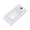 Modern Ceramic Rectangle Wall Mount Bathroom Sink With Single Faucet Hole - White - Image 9