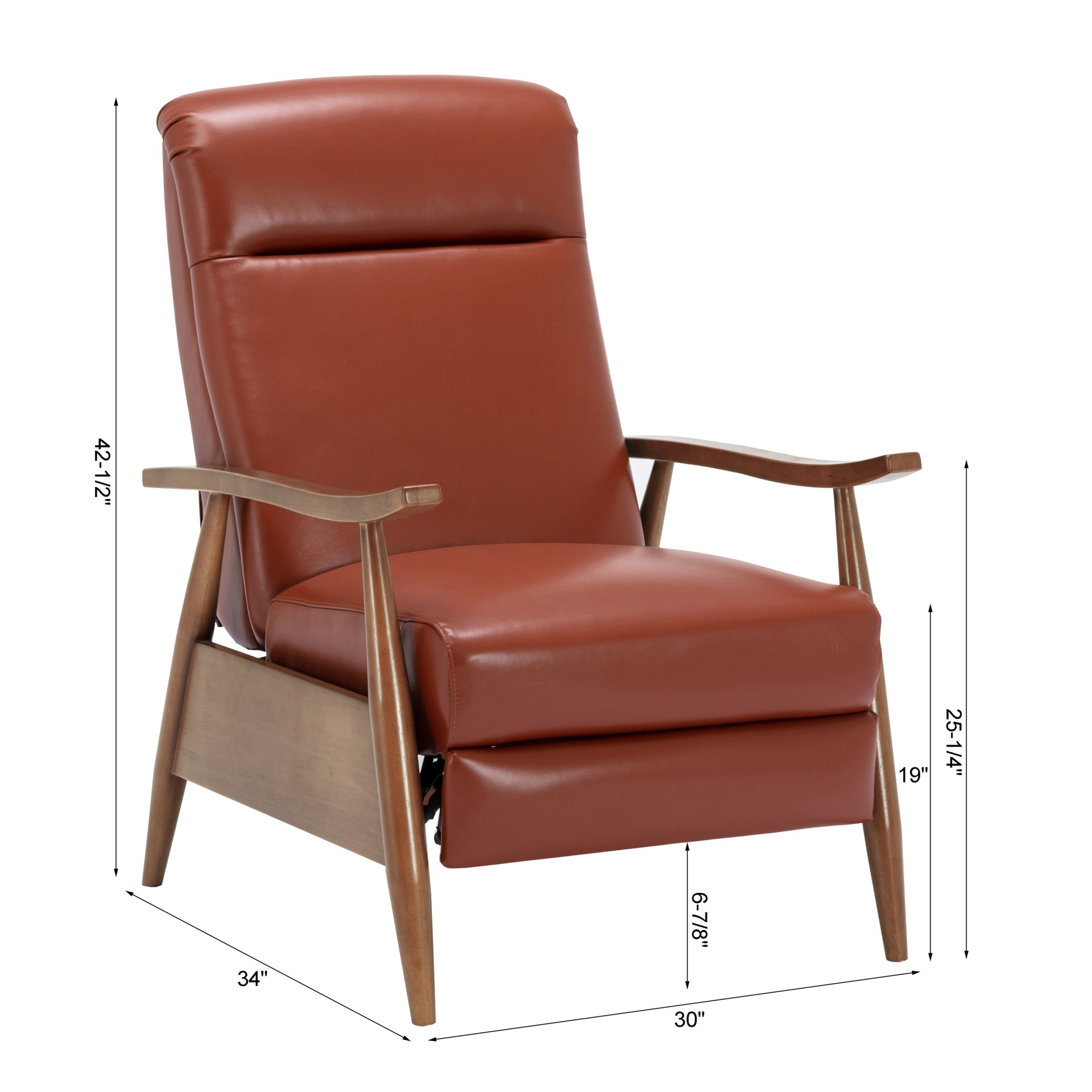 Fremont - Arm Push Back Recliner - Caramel - Image 3