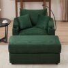Single Sofa Couch With Storage Space, Movable Ottoman, USB Ports, Cup Holders, Phone Holder - Green - Image 10