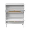 2 Door Shoe Rack, Rattan, Double Layer, Suitable For Living Room, Hallway - White - Image 13