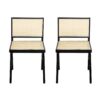 Chandigarh - Dining Room Chairs, Kitchen Chairs Side Chairs (Set of 2) - Black / Natural - Image 4