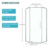 Semi Frameless Neo Angle Hinged Shower Enclosure With Clear Tempered Glass - Brushed Nickel - Image 3