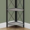 Bookshelf, Bookcase, Etagere, Corner, 4 Tier, Office, Contemporary & Modern - Gray - Image 8