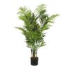 47" Tall, Artificial Plant, Areca Palm Tree, Indoor, Faux, Fake, Floor, Greenery, Potted, Real Touch, Decorative - Green / Black - Image 6