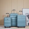 Expandable 3 Piece Luggage Sets Pc Lightweight & Durable Suitcase With Two Hooks, Spinner Wheels, Tsa Lock, (21/25/29) - Dark Green - Image 2