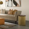 Demy - Metal And Wood Accent Table - Cognac / Gold - Image 8