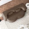 Modern Floor Sofa With 2 Pillows, Convertible Teddy Fabric Foam Filled Sleeper Sofa Bed, Full Size Folding Mattress For Living Room Guest Bed, Playroom, No Assembly Required - Brown - Image 8