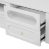 Retro TV Stand, Entertainment Center Media Console Cabinet With 6 Metal Legs, 2 Cabinets, 4 Drawers And Anti-Tip Device For Living Room, Up To 85" - White - Image 14