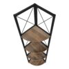 Bookshelf, Bookcase, Etagere, Corner, 4 Tier, Office, Contemporary & Modern - Brown - Image 5