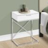 Accent Side Table, Storage Drawer, Contemporary And Modern - White - Image 4