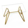 Modern Rectangular Glass Dining Table With Sturdy Metal Legs For Dining Room, Living Room, And Office - Gold - Image 6