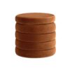 Fuji - Oversized Round Storage Ottoman - Burnt Orange - Image 8