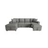 Sectional Sofa Convertible Pull Out Sofa Bed With Movable Storage Ottoman - Gray - Image 5
