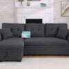 Luxurious Comfort Sectional Sofa Bed - Dark Gray - Image 8
