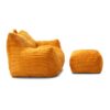 Giant Plush Bean Bag Chair With Armrests And Footstool For Adults - Yellow - Image 11