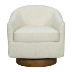 Upholstered Swivel Chair - Cream