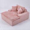 Harbor - Comfortable Luxury Sofa Turtle Fleece Fabric - Pink - Image 12
