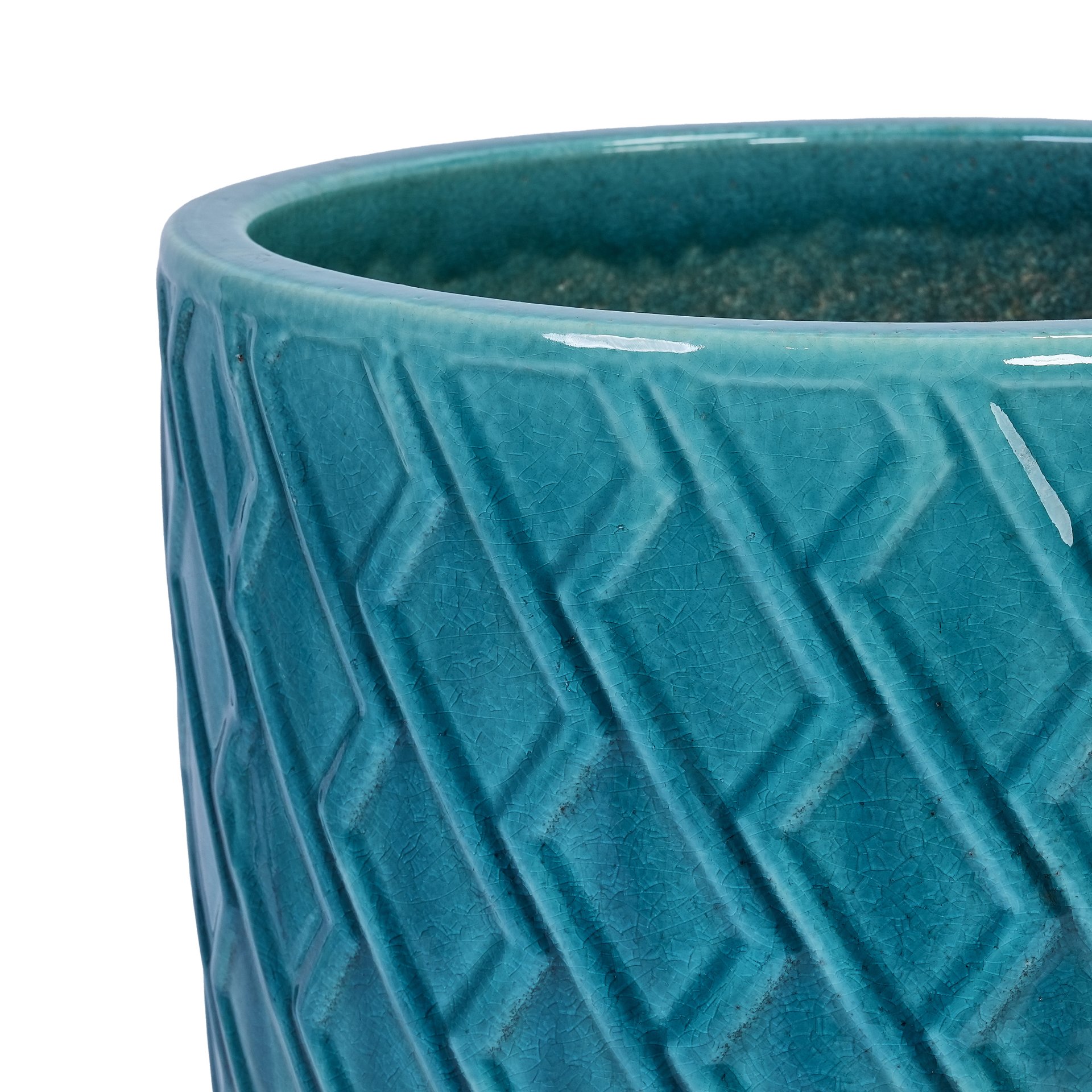 Ceramic Flowerpot, Planter For Patio, Garden Or Windowsill - Cyan - Image 7