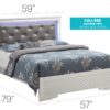 Full Elegant Transitional Bed - Silver Champagne - Image 6