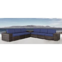 Outdoor Rattan 6 Person Seating Group With Cushions - Espresso