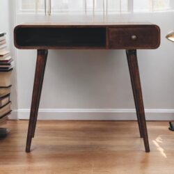 Curved Writing Desk - Walnut