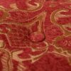 Yolanda - Round Upholstered Accent Ottoman - Red Gold Damask / Gold - Image 6