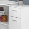 Computer Desk, Home Office, Corner, Storage Drawers, L Shape, Laptop, Contemporary & Modern - White - Image 2