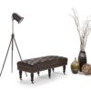 Henley - Tufted Ottoman Bench - Distressed Brown - Image 6