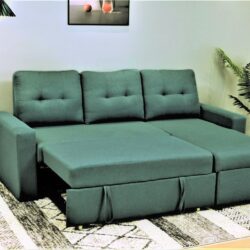 Convertible L Shaped Sectional Sleeper Sofa Bed, Saving Pull Out Couch - Teal