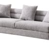 Luxurious And Comfortable Upholstered Sofa With Golden Legs And Pillows For Living Room And Reception Area - Gray - Image 16