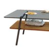 Rectangle Coffee Table, Tempered Glass Tabletop With Metal Legs, Modern Table For Living Room - Gray - Image 7