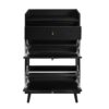 Allen - Rattan 2 Door 1 Drawer Cabinet Shoe Rack For Entrance, Double Layer - Black - Image 13