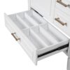 Bathroom Vanity With Sink, Soft Close Door, Built In Shelf Multiple Drawers - White - Image 17