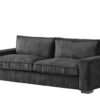 Luxe - Corduroy Sofa With Sleek Design, Spacious And Comfortable 3 Seater Couch - Black - Image 3