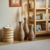 3 Piece Artificial Rattan Floor Vase Set Decorative Accent For Living Room, Hallway & Entryway, Ideal For Dried Or Silk Flower Arrangements - Beige - Image 22