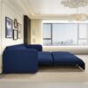 King Size Sleeper Sofa Bed, Pull Out Sofa Bed, 3 In 1 Convertible Sleeper Sofa, 3 Seat Couch With 2 Lumbar Pillows For Living Room - Blue - Image 10